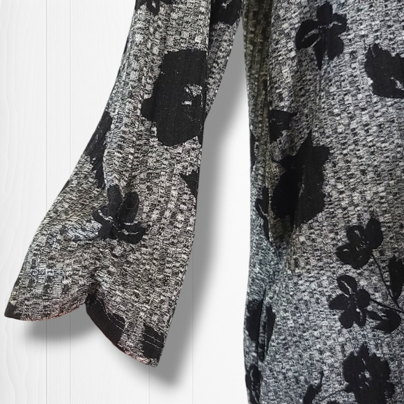 Apt. 9 Women's Gray Floral Crew Neck Mini Sweater Dress Size XL - Picture 5 of 13